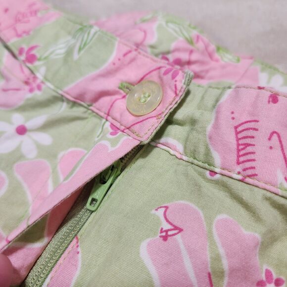 VTG Lilly Pulitzer Womens Size 6 Pink Elephant Cropped Capri Tropical Pants - Picture 5 of 11